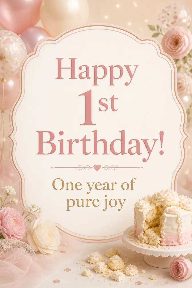 1st Birthday Cards example
