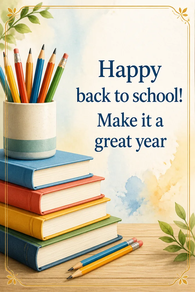 AI-generated back to school cards example