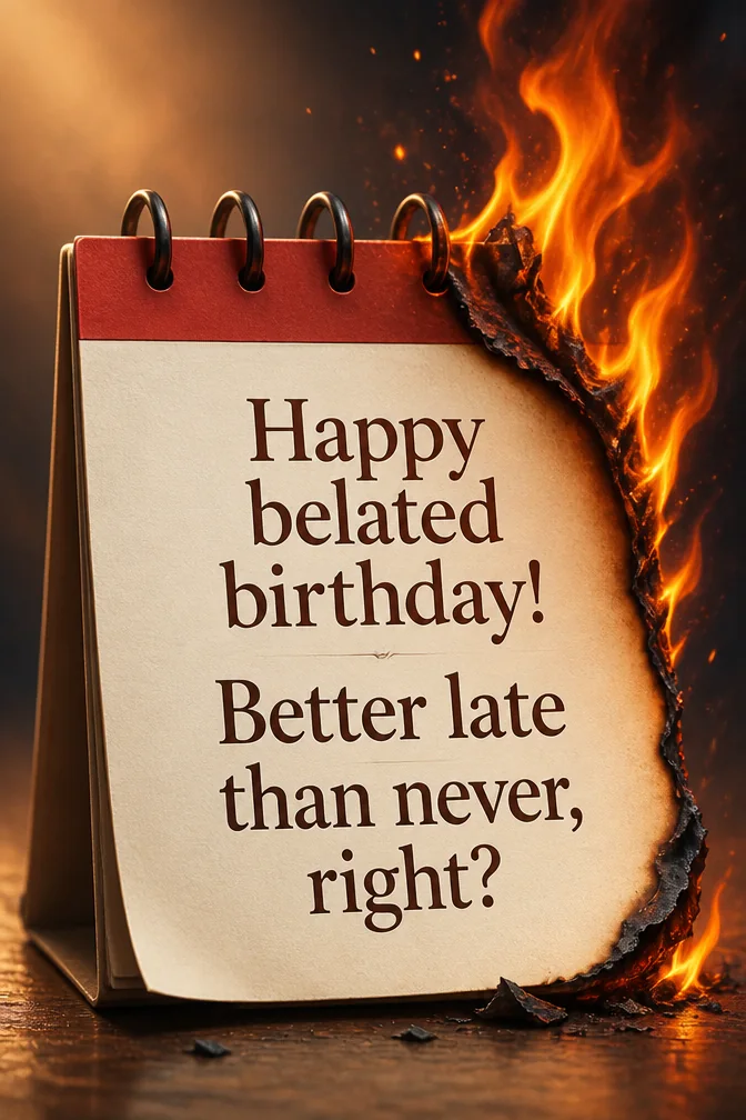 AI-generated belated birthday cards example