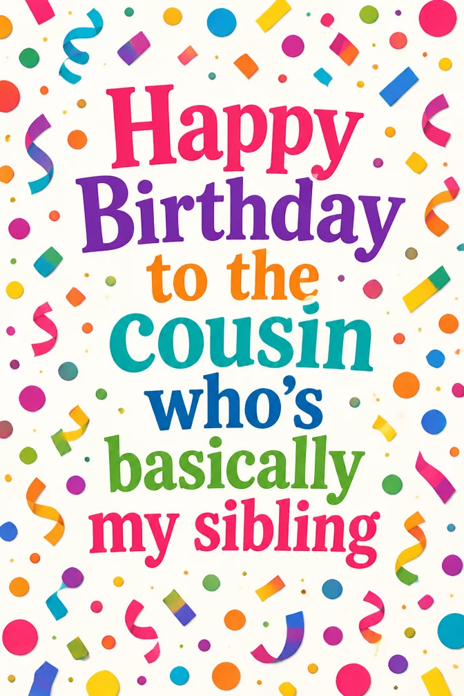 AI-generated birthday cards for cousin example