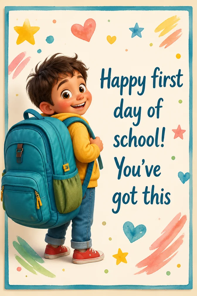 First Day of School Cards example