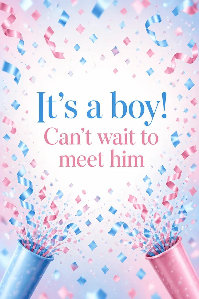 Gender Reveal Cards example