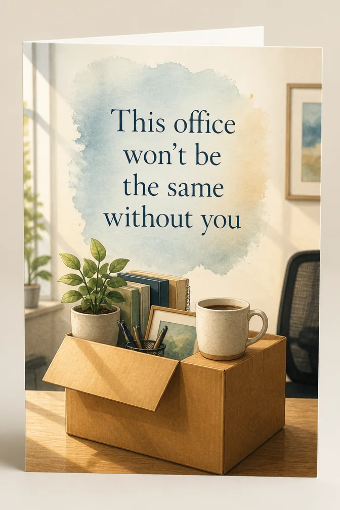 AI-generated goodbye coworker cards example