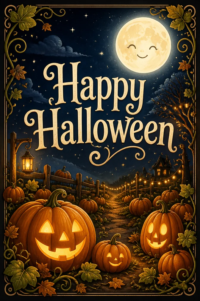 AI-generated halloween cards example