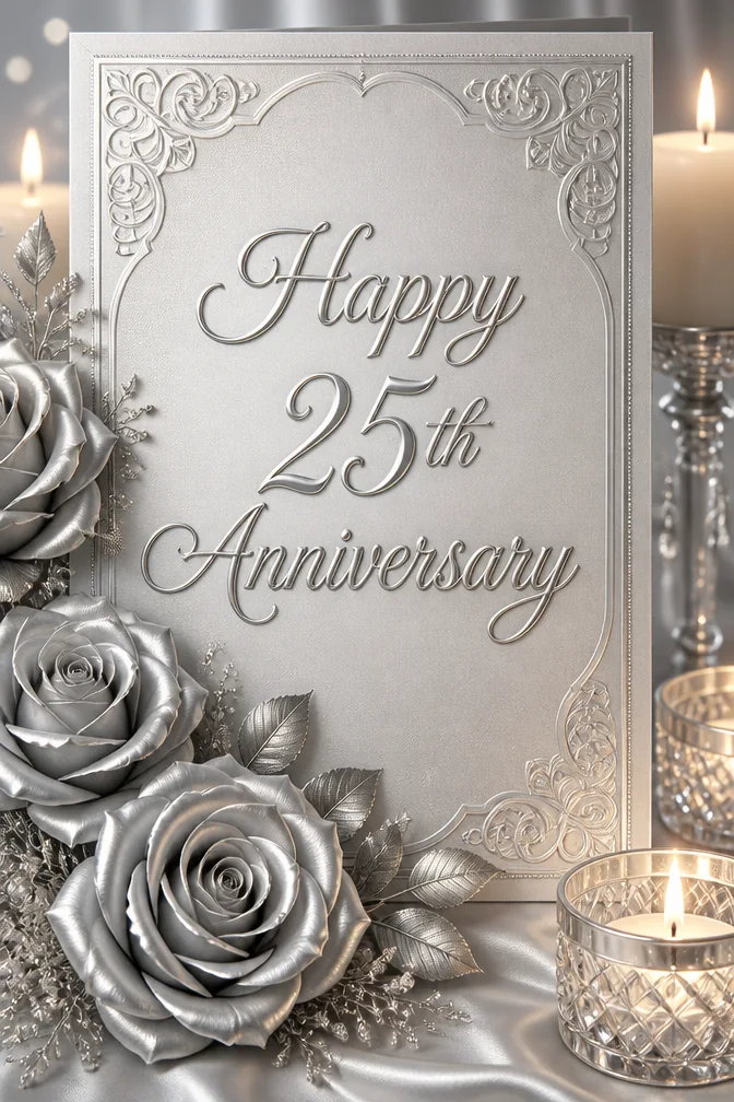 AI greeting card: Happy 25th Anniversary