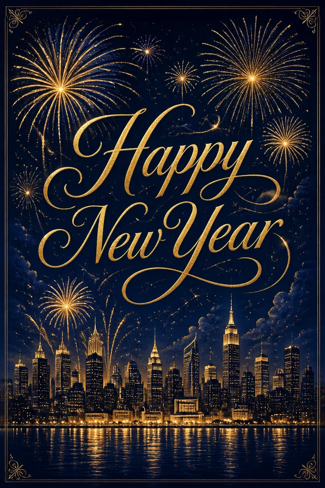 AI-generated new year cards example