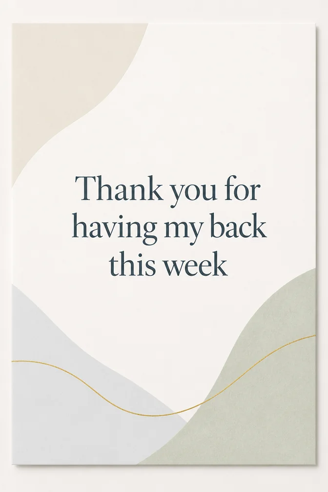 Thank You Cards for Coworkers example
