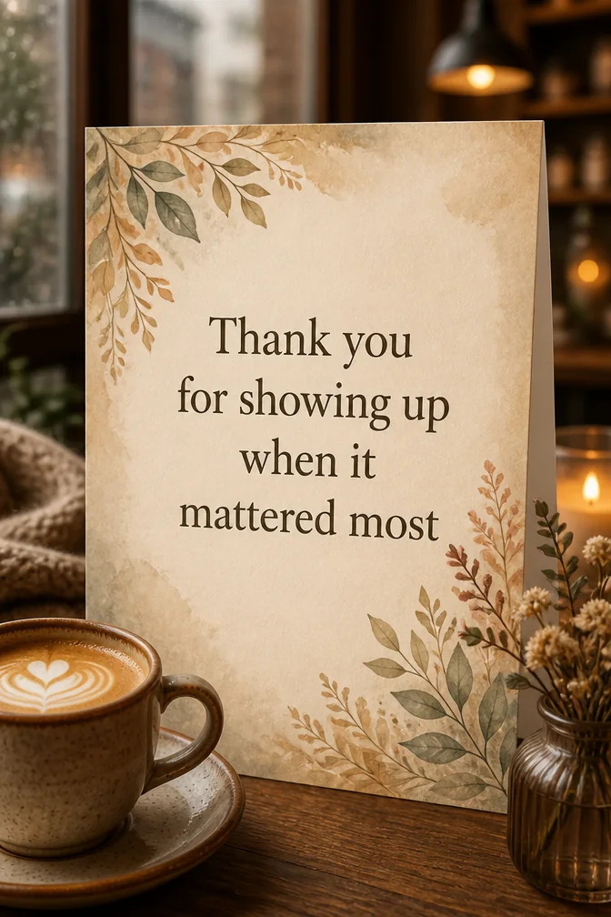Thank You Cards for a Friend example