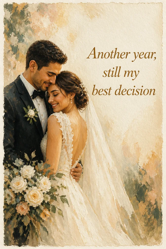 AI anniversary cards example: Another year, still my best decision