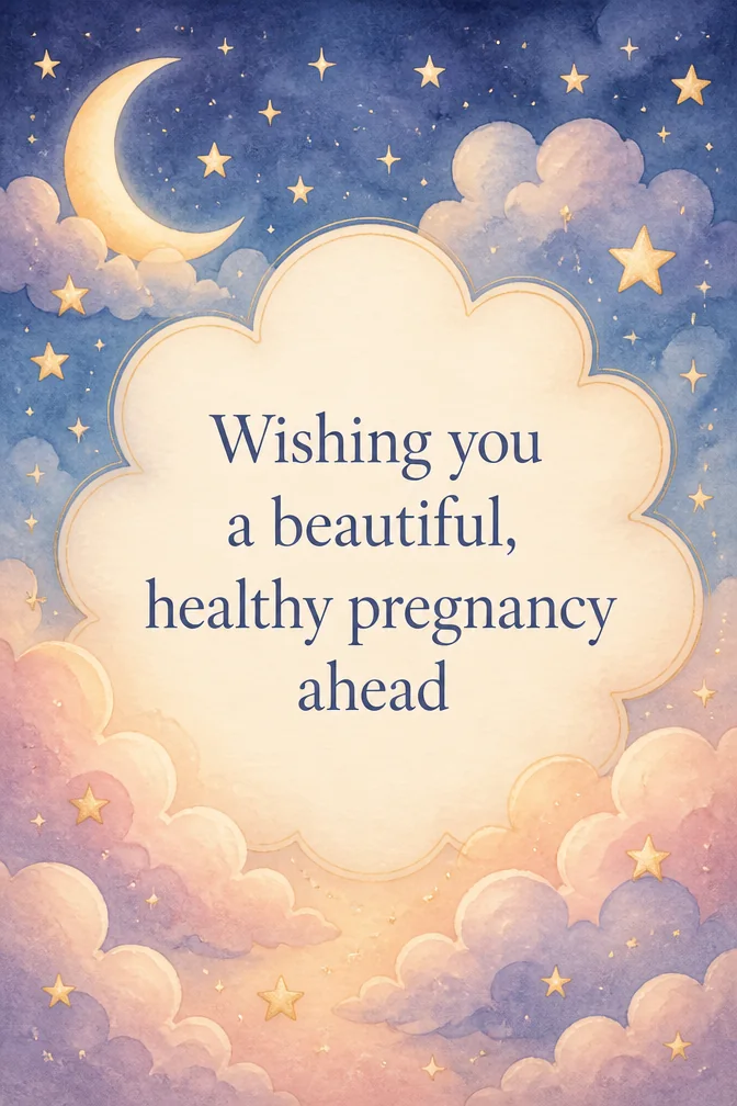 AI baby shower cards example: Wishing you a beautiful, healthy pregnancy ahead