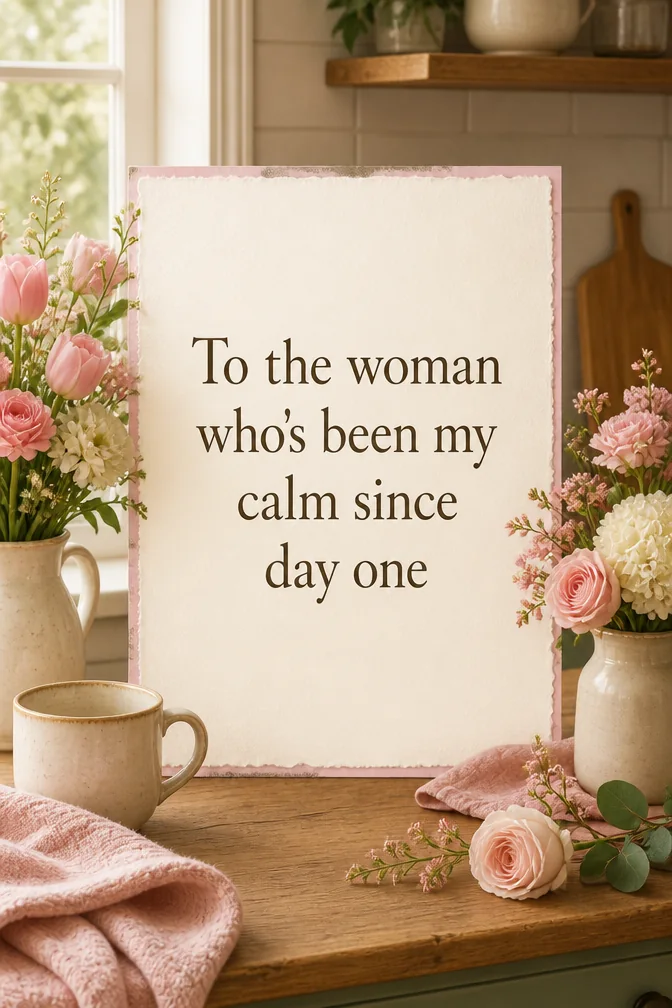 AI birthday cards for mom example: To the woman who's been my calm since day one