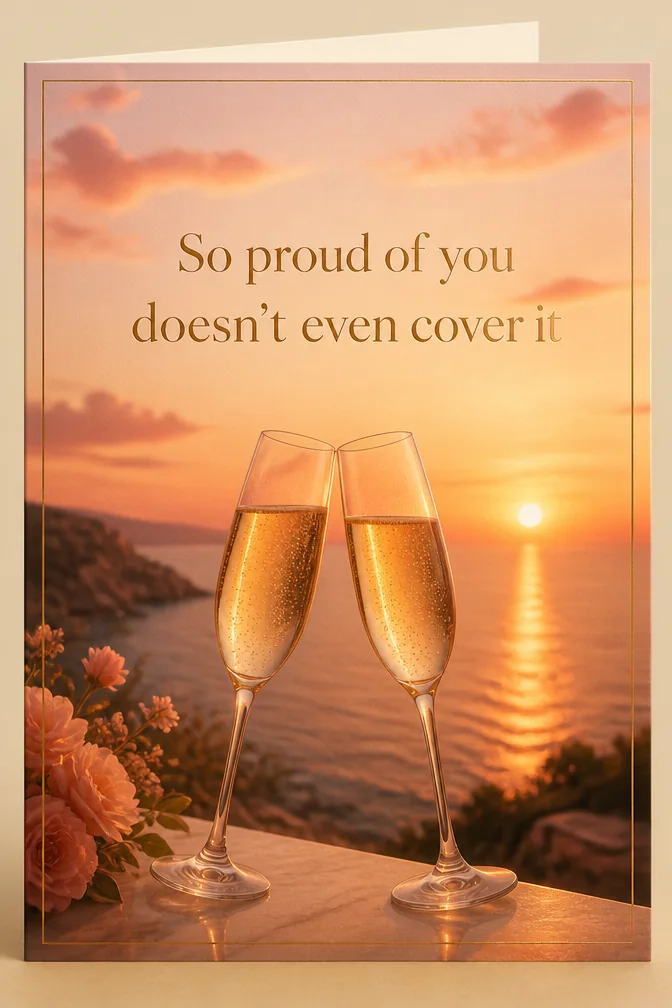 AI congratulations cards example: So proud of you doesn't even cover it