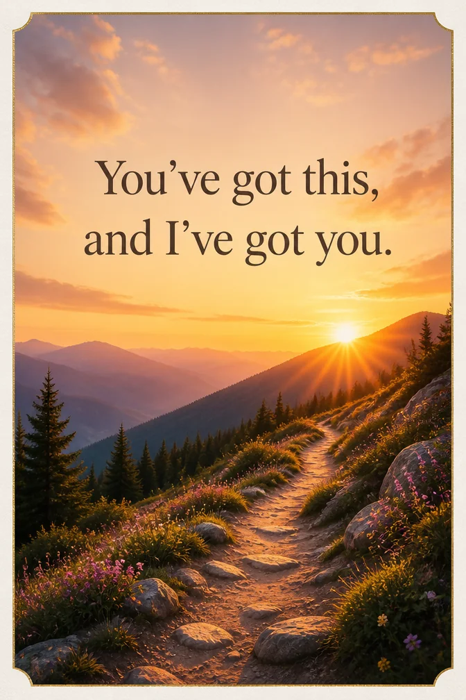 AI encouragement cards example: You've got this, and I've got you.