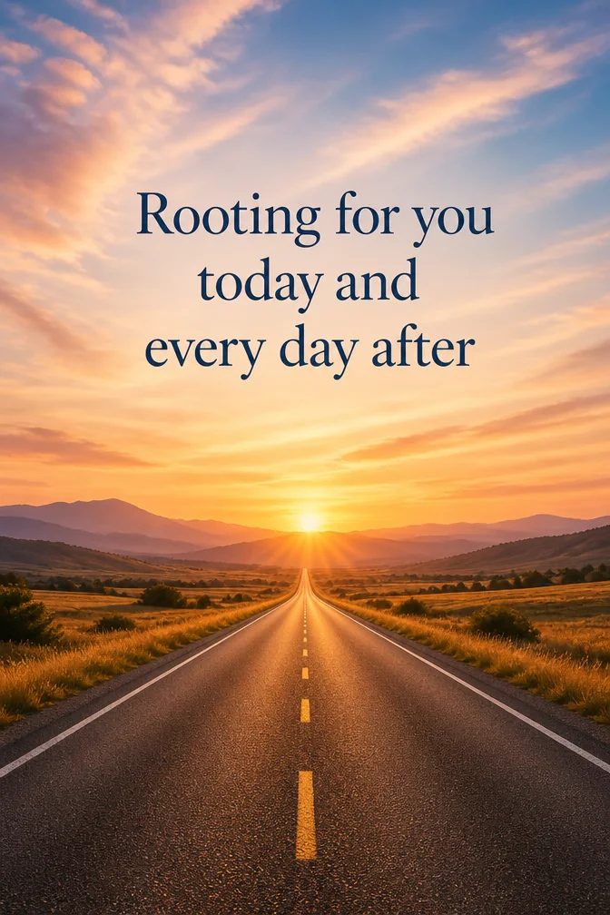 AI encouragement cards example: Rooting for you today and every day after