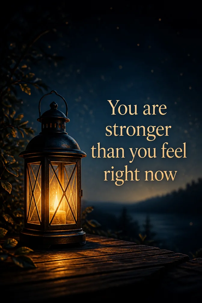 AI encouragement cards example: You are stronger than you feel right now