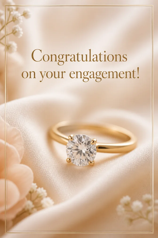 AI engagement cards example: Congratulations on your engagement!