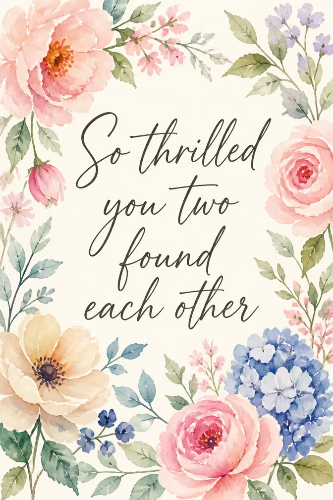 AI engagement cards example: So thrilled you two found each other