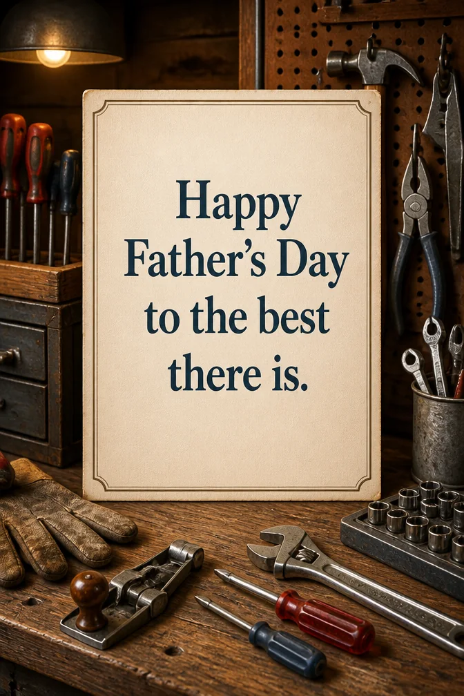 AI father's day cards example: Happy Father's Day to the best there is.