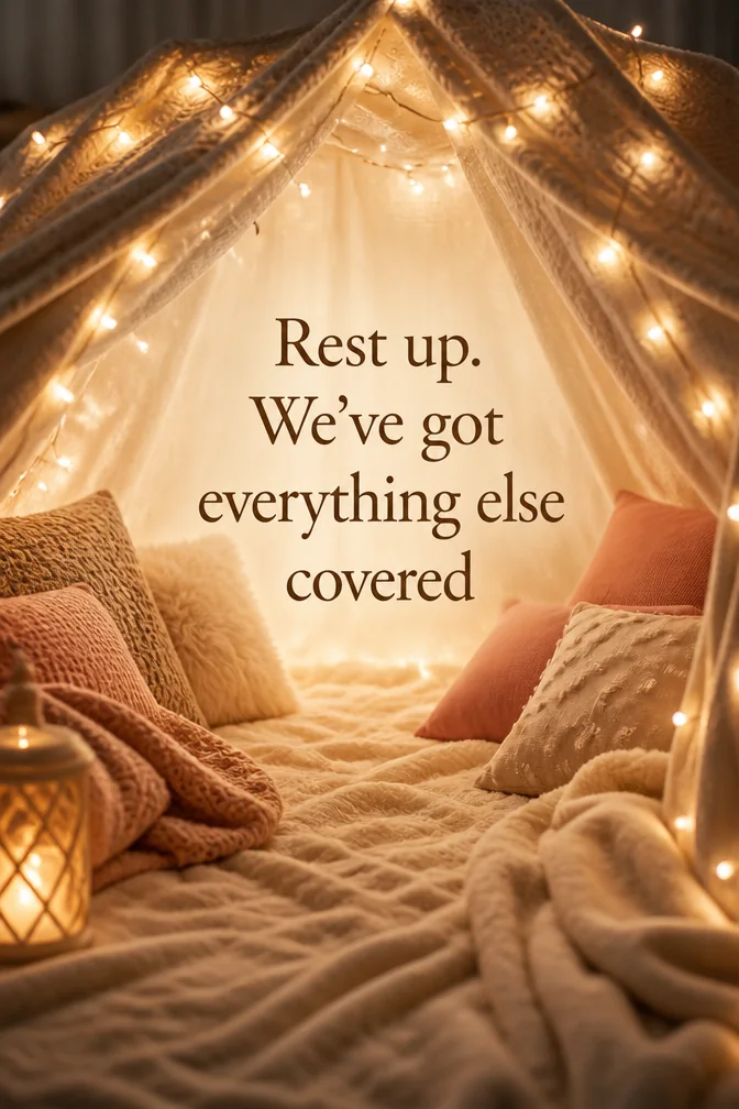 AI get well soon cards example: Rest up. We've got everything else covered