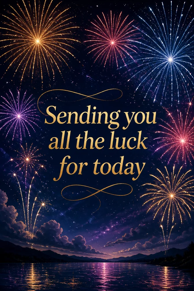 AI good luck cards example: Sending you all the luck for today