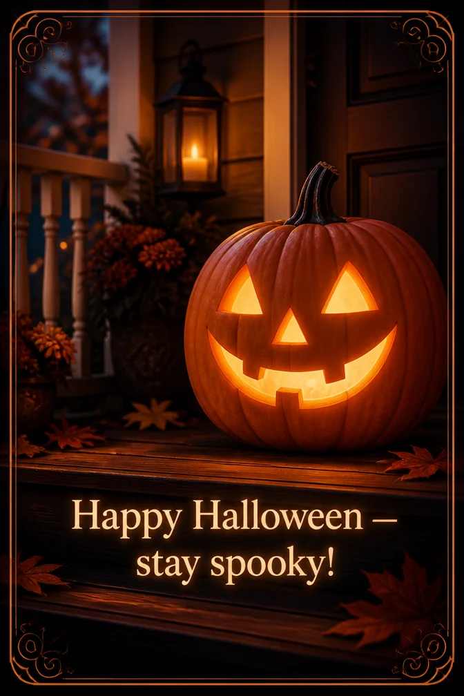 AI halloween cards example: Happy Halloween — stay spooky!