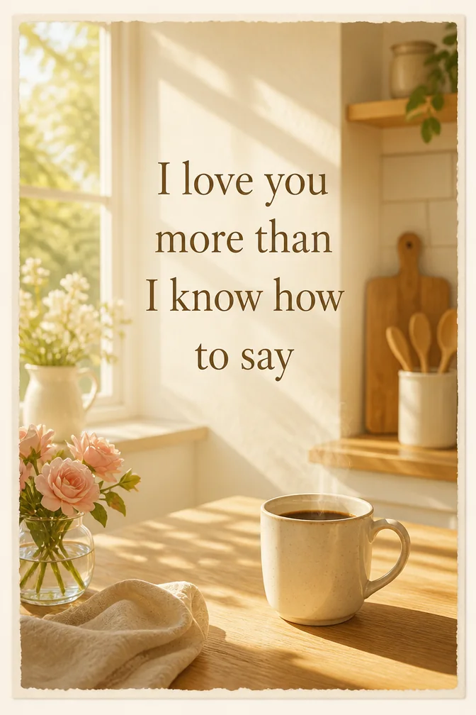 AI love cards example: I love you more than I know how to say
