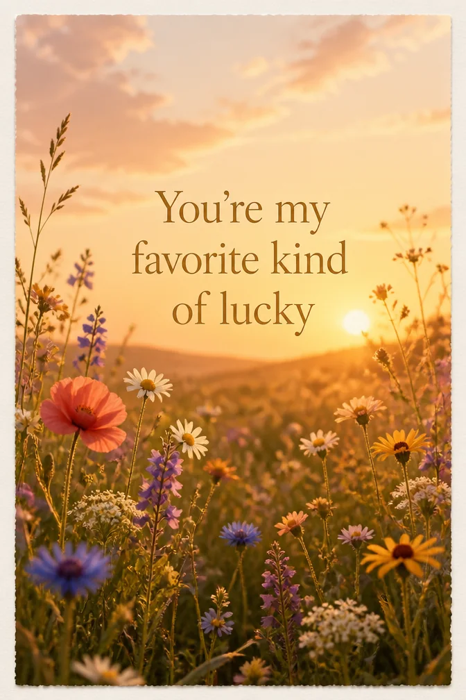 AI love cards example: You're my favorite kind of lucky