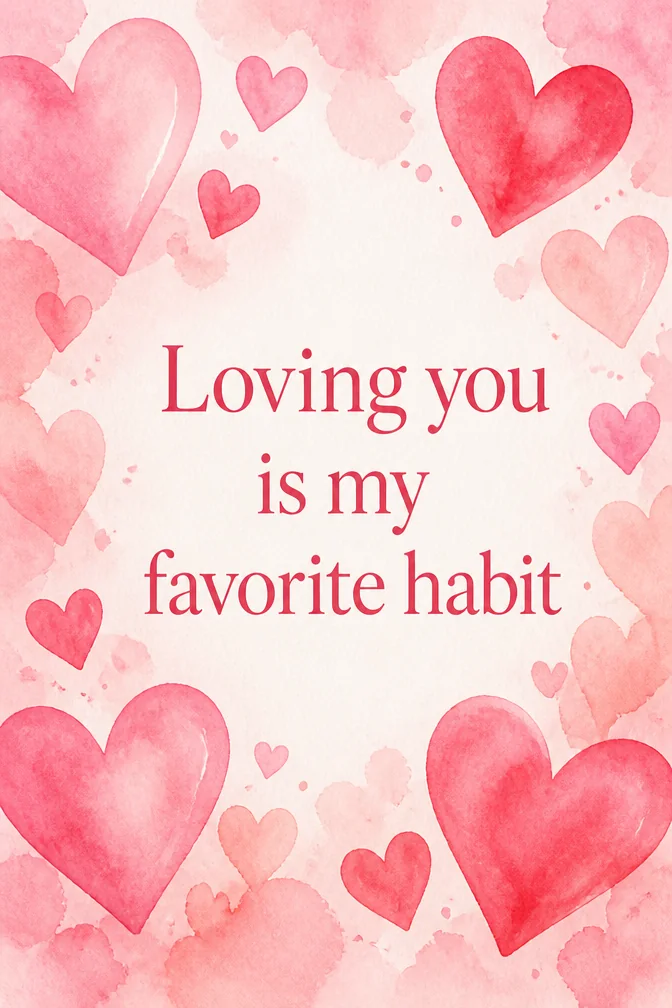 AI love cards example: Loving you is my favorite habit