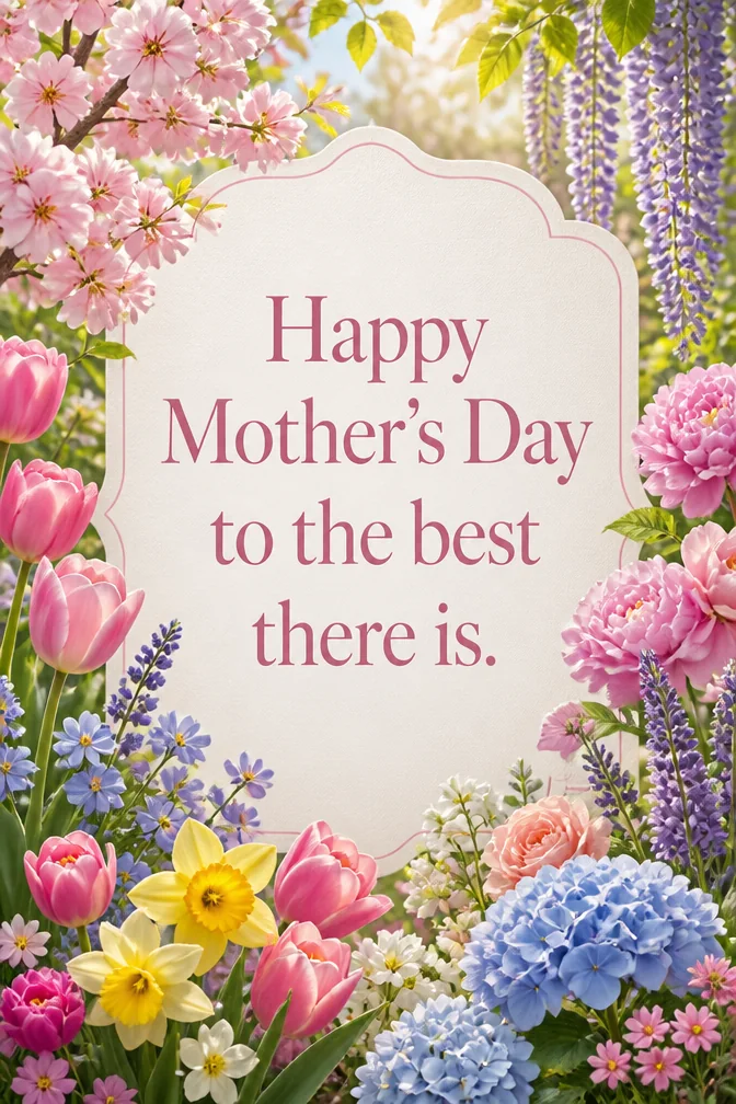 AI mother's day cards example: Happy Mother's Day to the best there is.