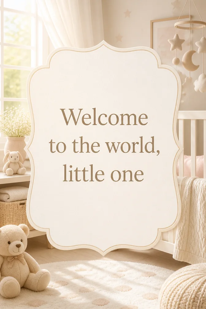 AI new baby cards example: Welcome to the world, little one