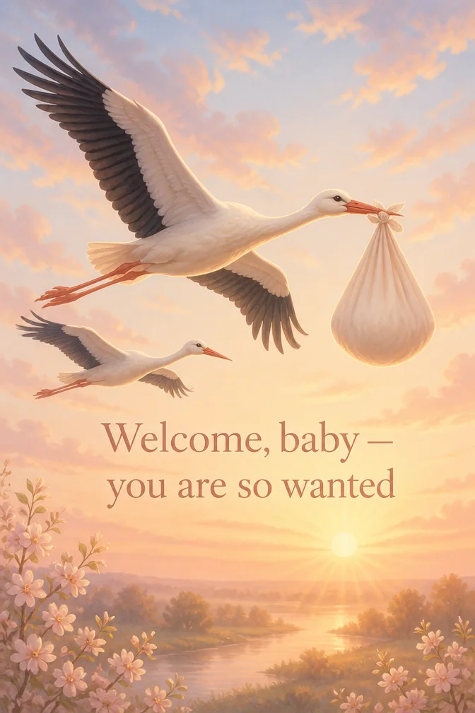 AI new baby cards example: Welcome, baby — you are so wanted