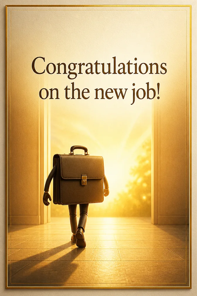 AI new job cards example: Congratulations on the new job!