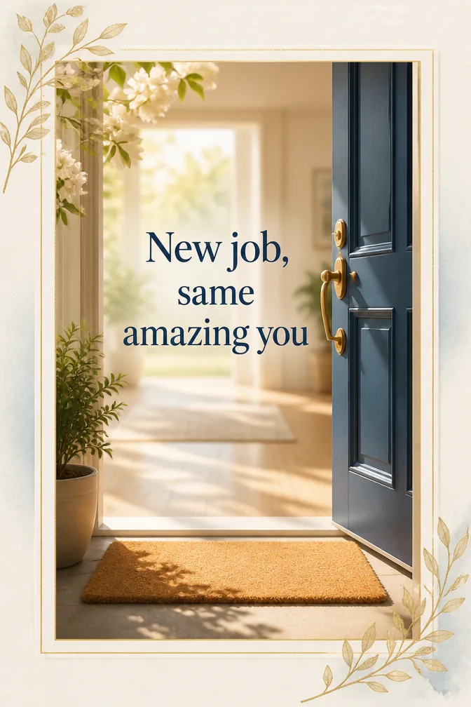 AI new job cards example: New job, same amazing you