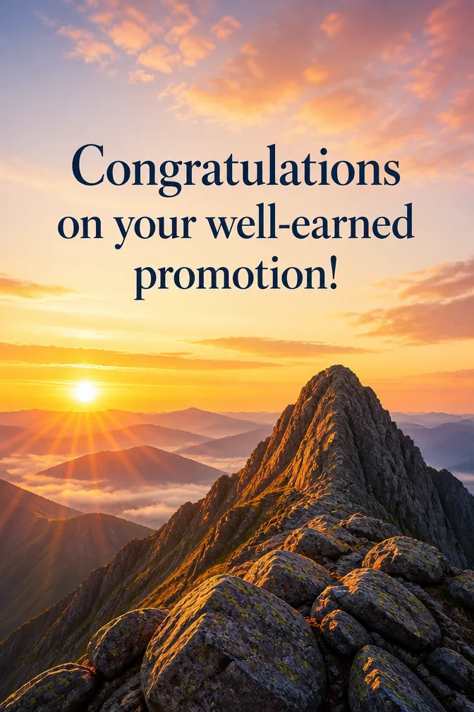 AI promotion cards example: Congratulations on your well-earned promotion!