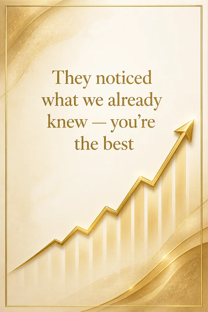 AI promotion cards example: They noticed what we already knew — you're the best