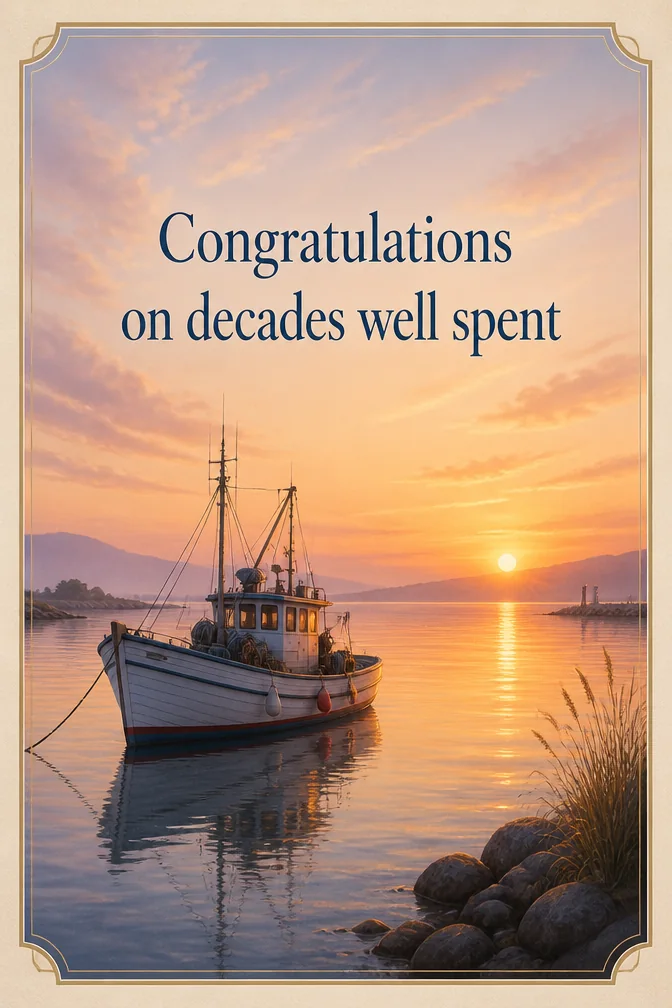 AI retirement cards example: Congratulations on decades well spent