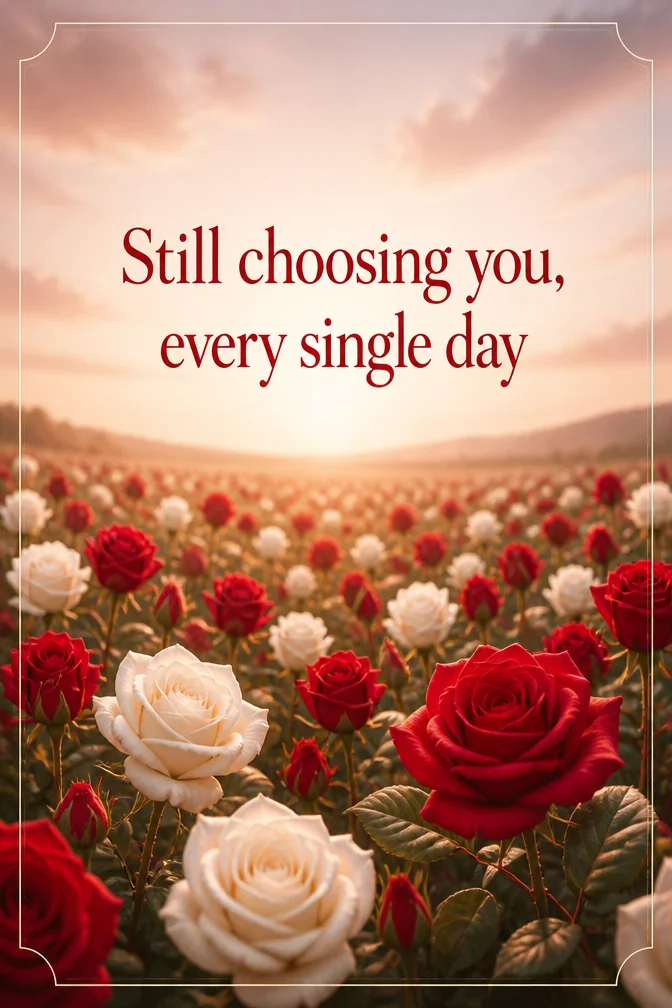 AI valentine's day cards example: Still choosing you, every single day